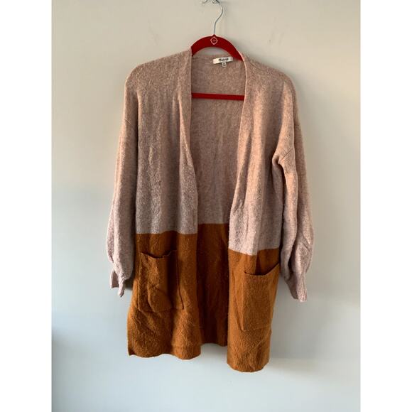 Madewell Edgewater Orange Colorblock Knit Cardigan Size Extra Small - Picture 2 of 7